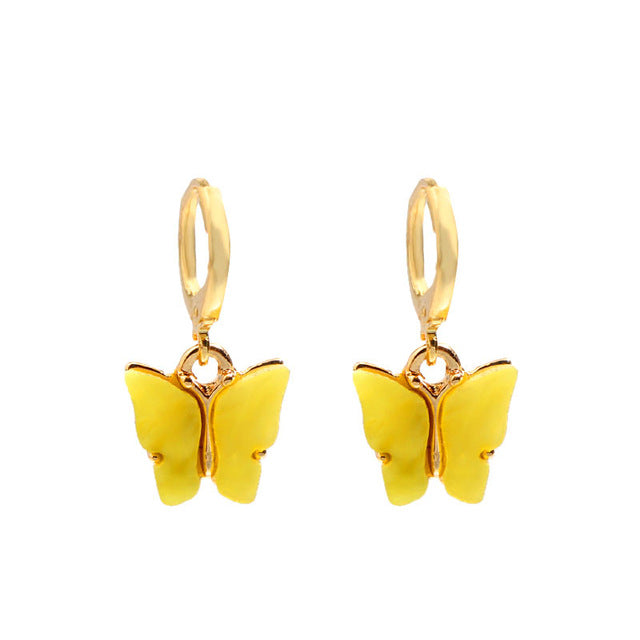 Flatfoosie Women Butterfly Drop Earrings