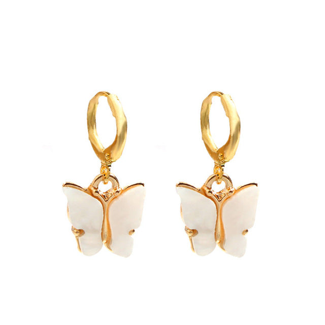 Flatfoosie Women Butterfly Drop Earrings