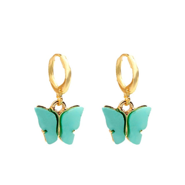 Flatfoosie Women Butterfly Drop Earrings