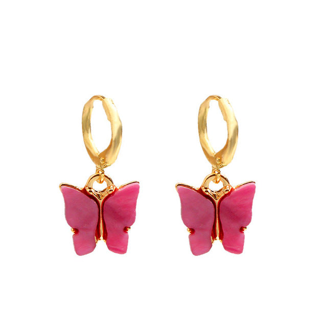 Flatfoosie Women Butterfly Drop Earrings