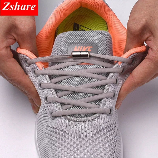 No tie Shoelaces Round Elastic Shoe Laces Adult Sneakers