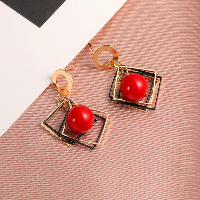 New Fashion Round Dangle Drop Korean Earrings For Women